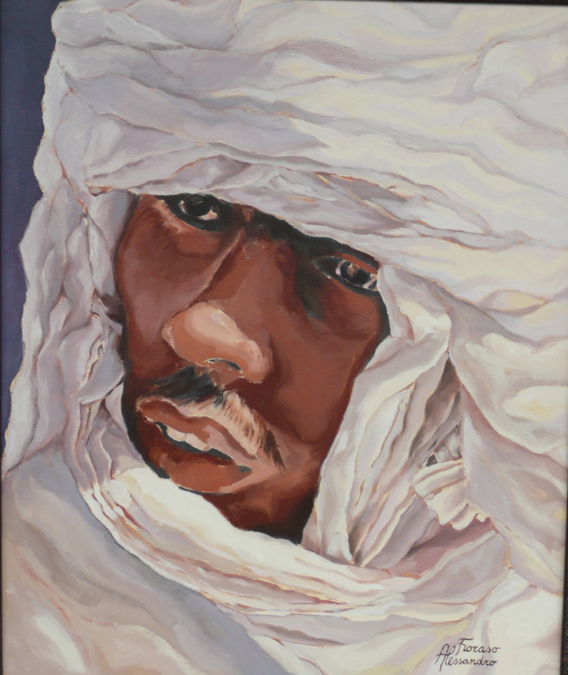 Uomo del deserto - Olio su cartone telato - 50x60
